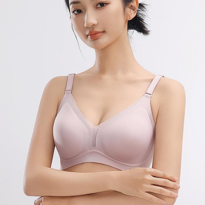Soft Support Seamless Bra Women's Gathering Underwear Feminine Feel Thin Bra with Upper Support No Steel Ring Underbody Bra