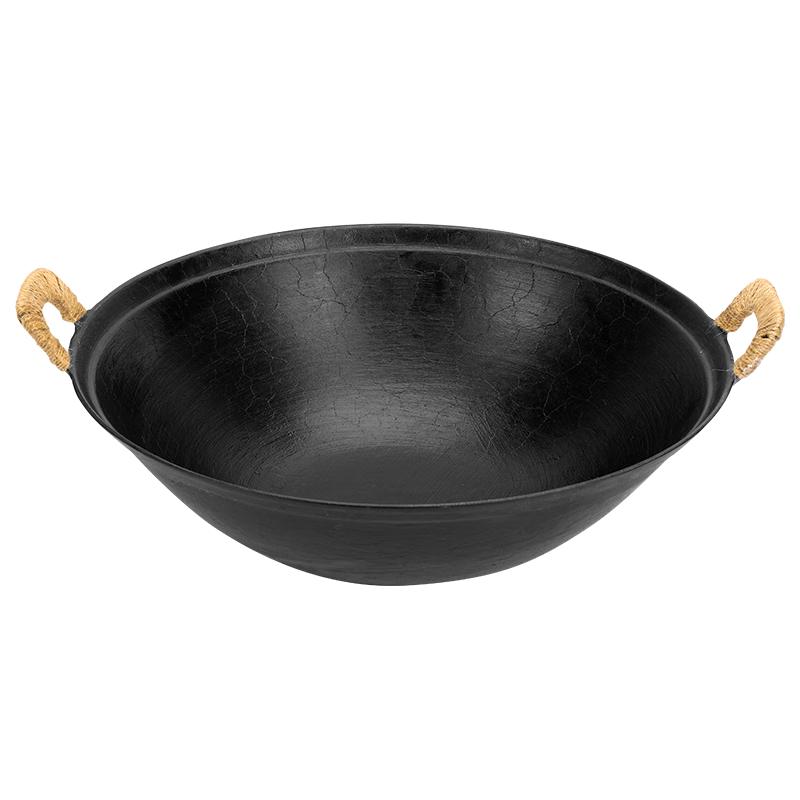Jincun Zhangqiu Traditional Cast Iron Wok with Wood Lid