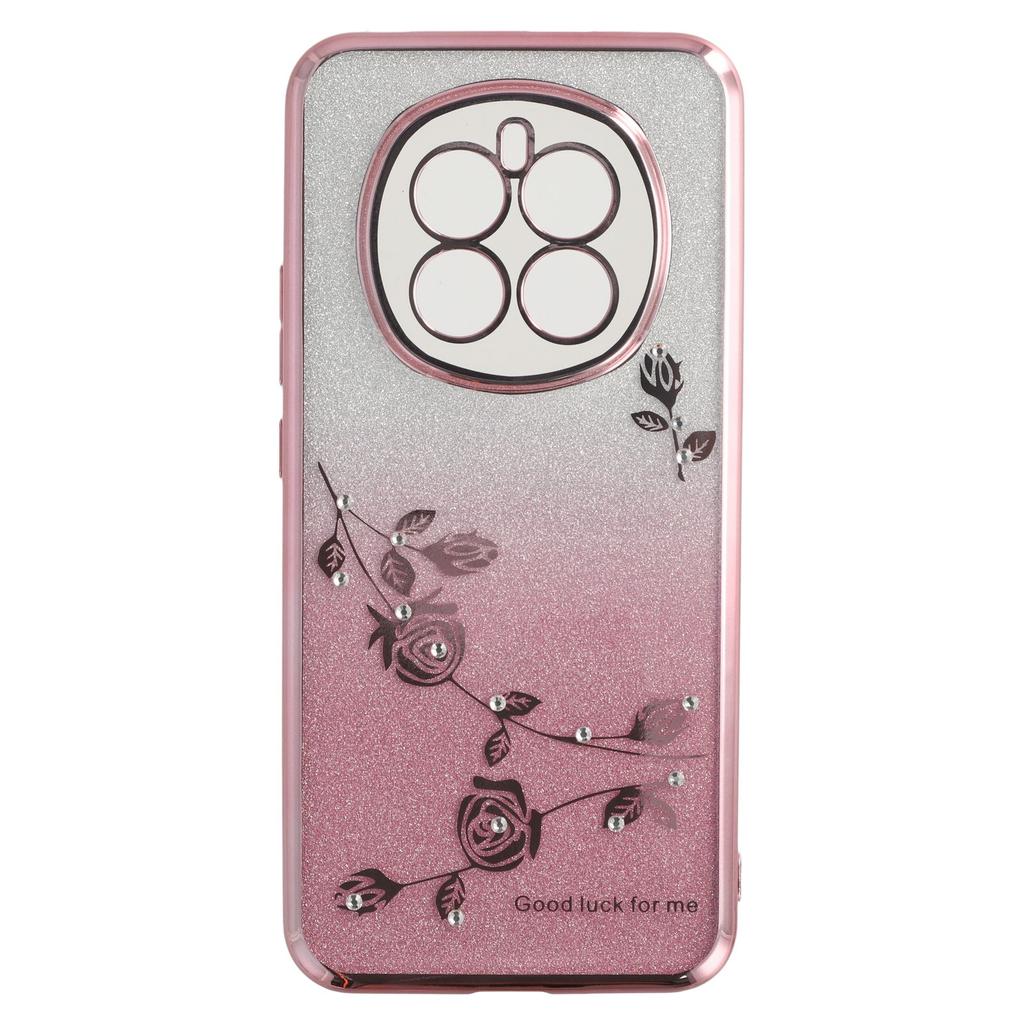 KADEM Για Honor Magic7 5G Θήκη Δαχτυλίδι Βάση Στήριξης TPU Λουλούδια Κάλυμμα Τηλεφώνου Ντεγκραντέ Γκλίτερ