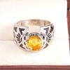 Citrine Oval Cut Gemstone With 925 Sterling Silver Ring For Men's #A963 JL375669277715