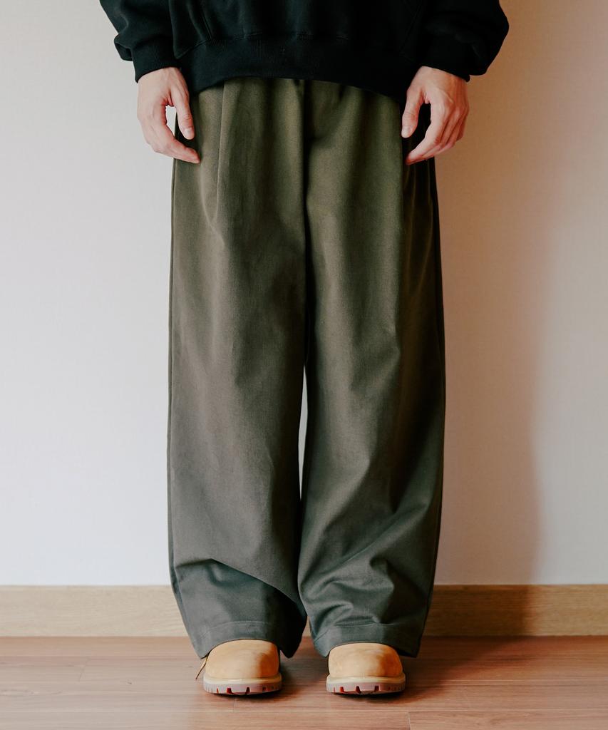 WV PROJECT Soft Touch Elastic Waist Pants Deep Khaki Mmlp7813
