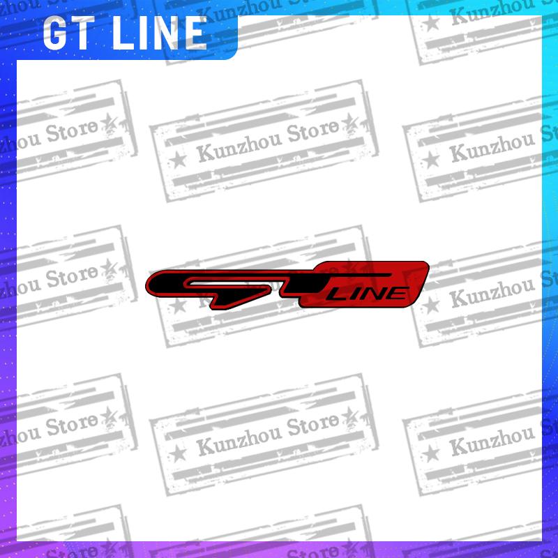 1x For GT Line Kia Sorento Ceed Picanto Sportage Stinger Niro Rio Car Steering Wheel Badge Zinc Alloy Car Interior Emblem Decal