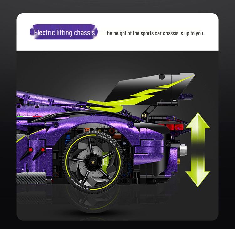 Guli 10635 Supercar Series 1:8 Remote Control Lambo Lightning Building Block Model