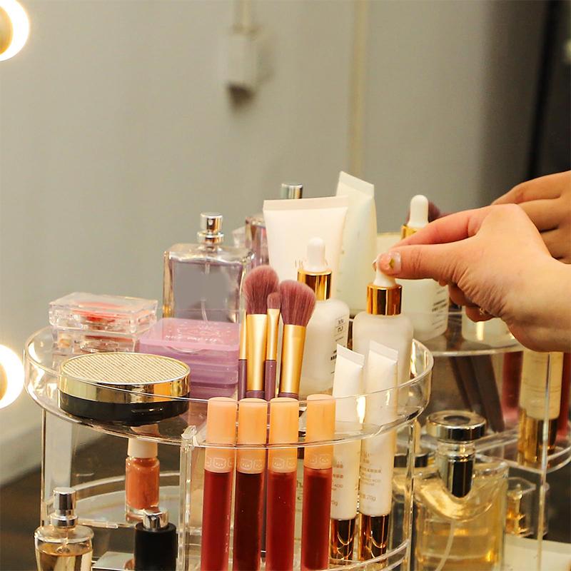 360 Rotating Makeup Organizer For Vanity,Clear Spinning Organizer And Make Up Organizers For Counter