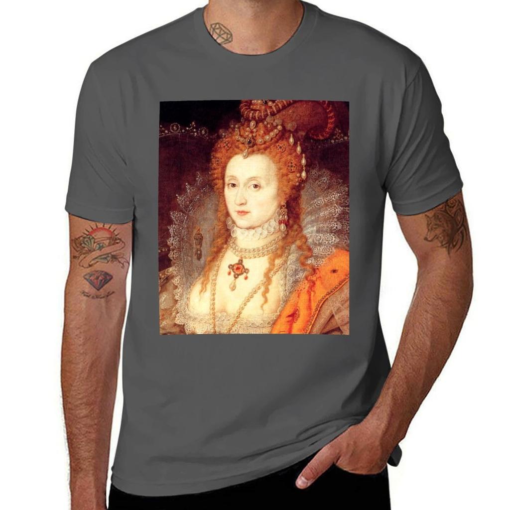 Elizabeth I Portrait Tshirt Regular Fit Plain Tee Shirt Tshirt