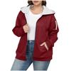 Women's Loose And Comfortable Zipper Hooded Solid Color Plus Size Jacket