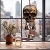Dark Theme Wind Chime Hanging Wind Bell Vintage Skull Wind Chime for Indoor Outdoor Garden Patio Metal Hanging Bell Halloween