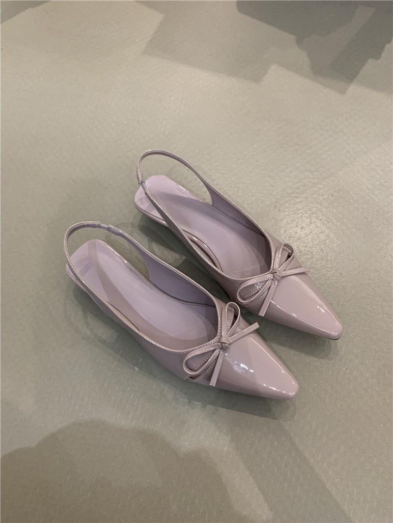 

Туфли-лодочки на толстом каблуке нюдового цвета с бантом, сандалии с открытым носком, туфли феи, новинка весны и лета 2025 года, под юбку, остроносые туфли 40