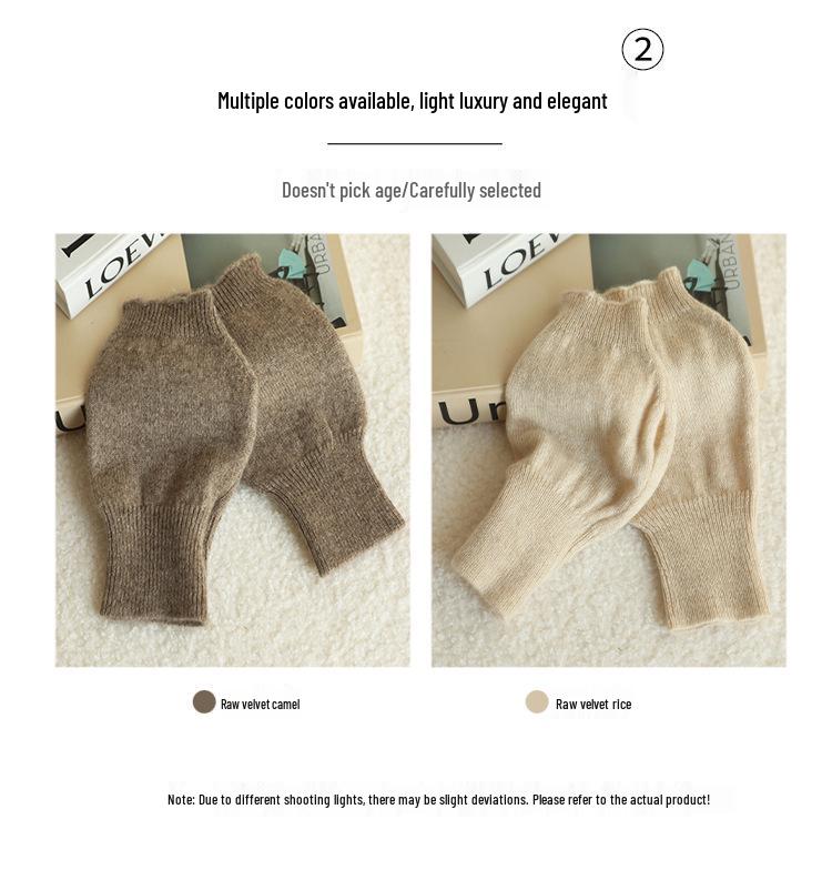 Women's 100% Pure Cashmere Half-Finger Gloves: Fingerless, Plain Knit, Warm and Cozy for Autumn/Winter