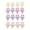 24pcs Creative Colorful Mixed Tulip-Shaped Paper Clips, Office Sorting Clips, Metal Unusual Curved Pins - Student Supplies