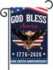 God Bless America Yard Sign United States 250th Anniversary Garden Ag 250 Years USA Banner 4th of July Double-Sided Waterp