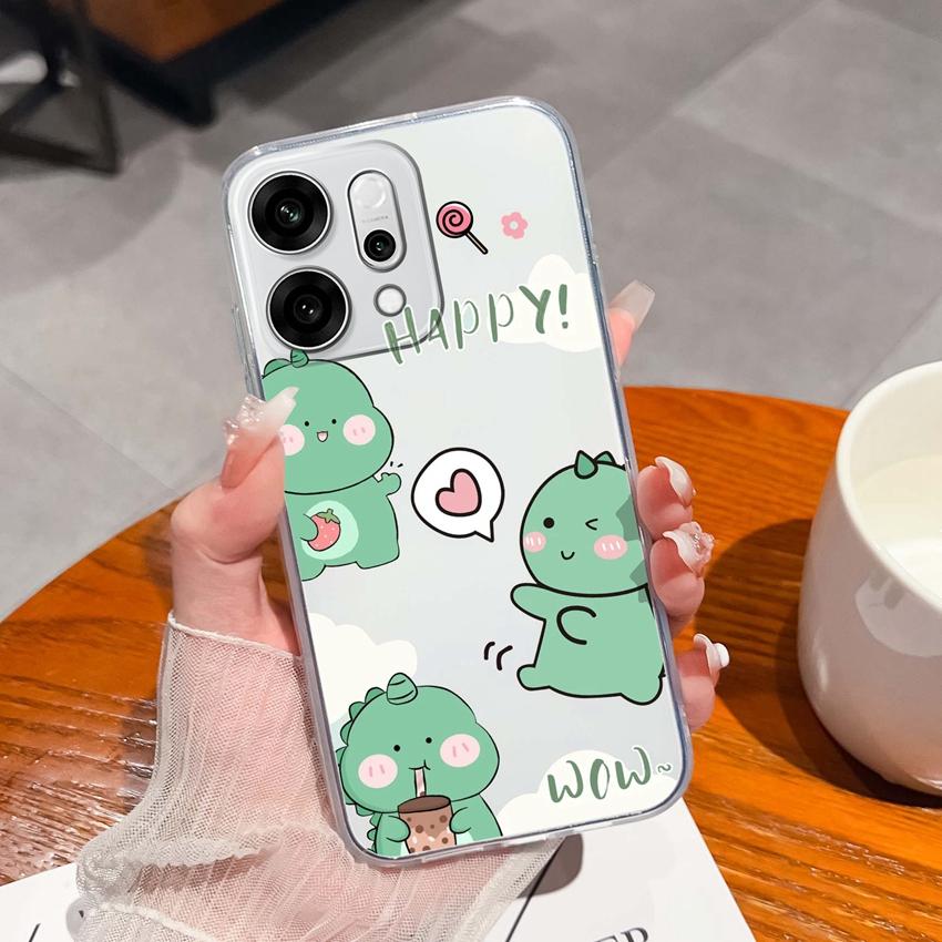 For Oppo Reno14 Pro Realme C71 C75 C75x Ultra Thin Clear Phone Case Cute Panda Pattern Dustproof Protection Soft Transparent Back Cover For Oppo Shell