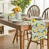 Artoid Mode Blue Lemon Flower Floral Summer Table Runner,Spring Kitchen Dining Table Decoration for Home Party Decor 13x72 Inch