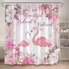 Tropical Jungle Flamingo Shower Curtains Animals Lake Lotus Flowers Palm Tree Plant Forest Scenery Fabric Bathroom Curtain Decor
