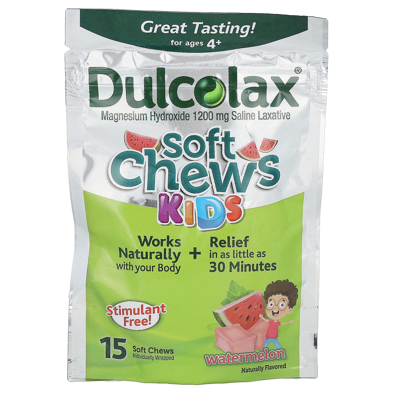 

Soft Chews for Kids, Ages 4 and Up, Watermelon, Soft Chews 15 Pieces