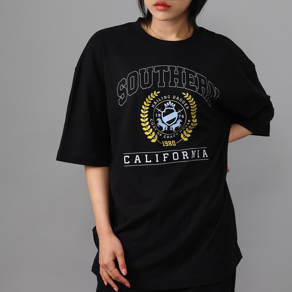 Seutailligseu Southern California Pure Cotton Oversized Short Sleeve T-Shirt 4 Colors