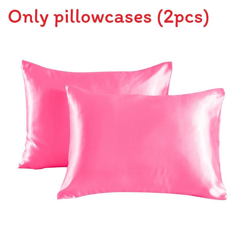 

Soft Smooth 2pcs Solid Color Double Sided Design Pillowcase With Hidden Zipper темно-розовый