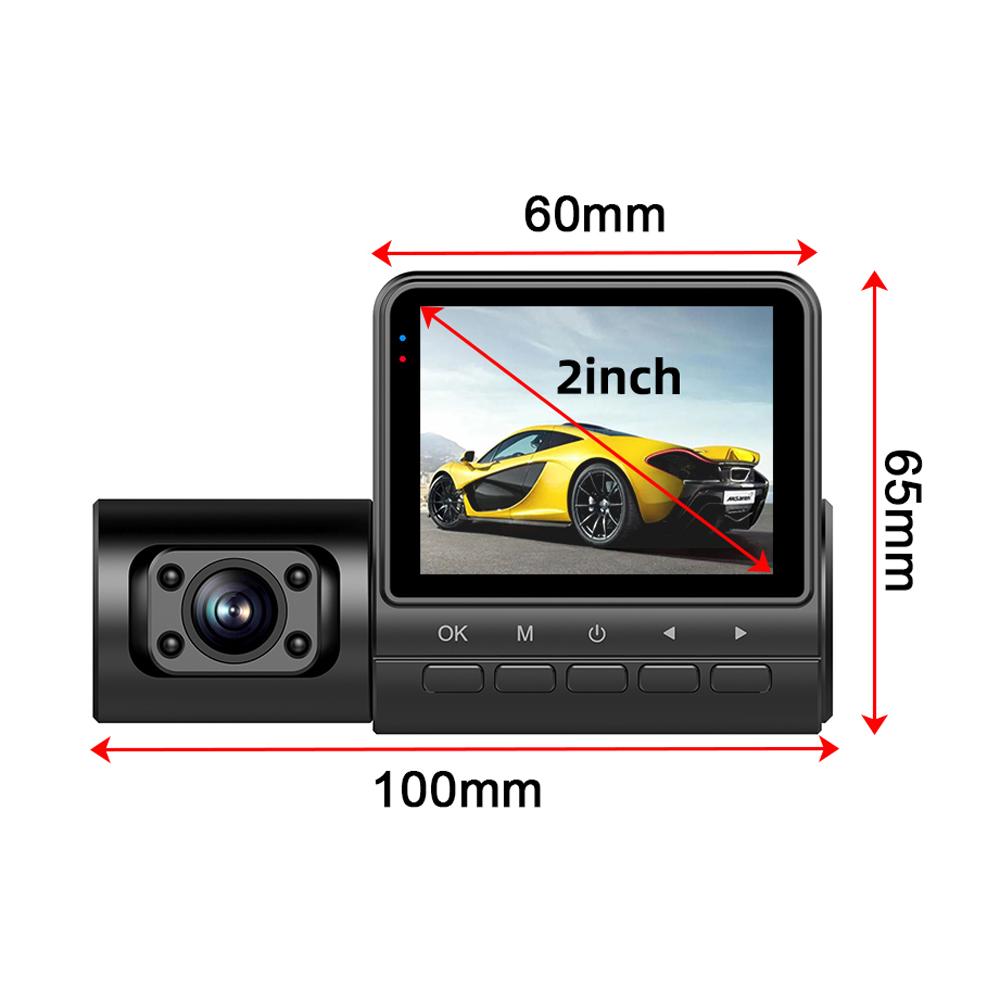 3 Kameras Dash Cam 2 Zoll Klarer Auto-Rückspiegel Auto-Videoaufnahme-Camcorder Mehrsprachiges Auto