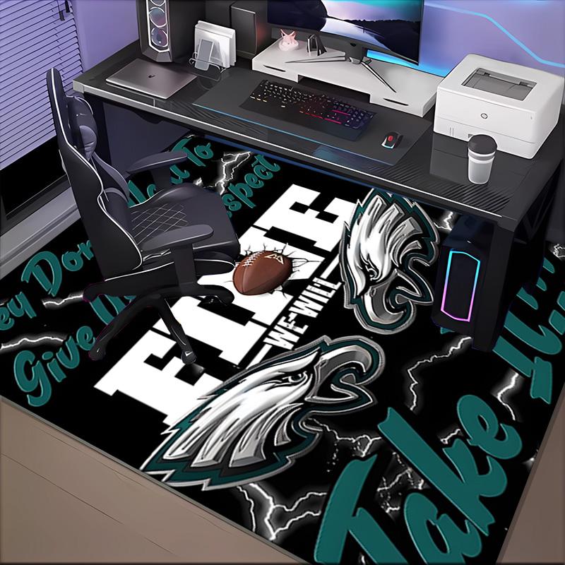 Philadelphia Eagles Night Game Rug Game Carpet, Floor Mat for Bedroom Living Room Entryway Rug, Home Decor Idea Gift for Christmas birthday