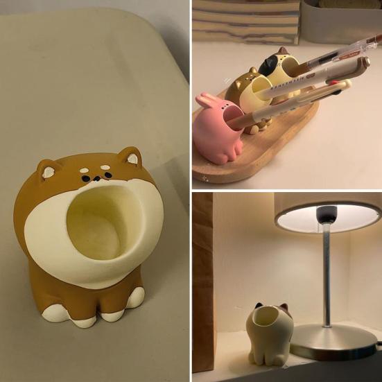 

Креативный кот, кролик, динозавр, украшение для стола, легкий карандаш, скрепка для бумаги, органайзер для кистей для макияжа, орнамент, канцелярские принадлежности