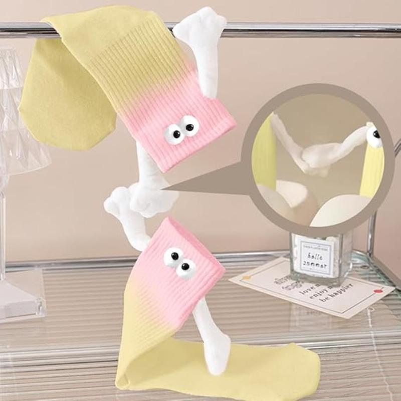 Holding Hands Magnetic Socks Fun Color Cartoon Sock for Women Men Crazy Novelty Valentine's Gifts For Couples Anniversary Friend