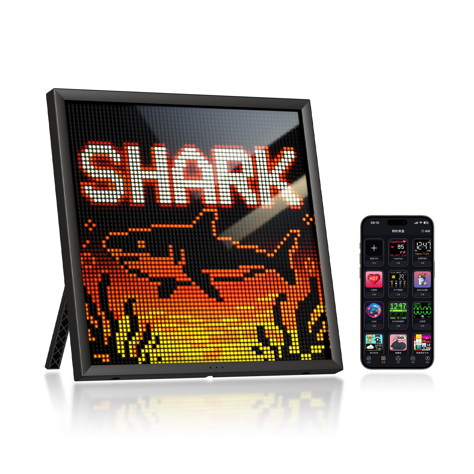 

Divoom Pixoo 64 Animated Pixel Art 64x64 LED Modern Interior Digital Weather App WiFi Birthday Gift Frame, Display, Decor, Clock, Forecast, чёрный