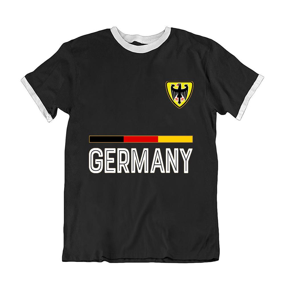 

Мужская или Женская ФУТБОЛКА ГЕРМАНИЯ 2024 Флаг страны Полоска Значок Чемпионат мира по футболу 4XL