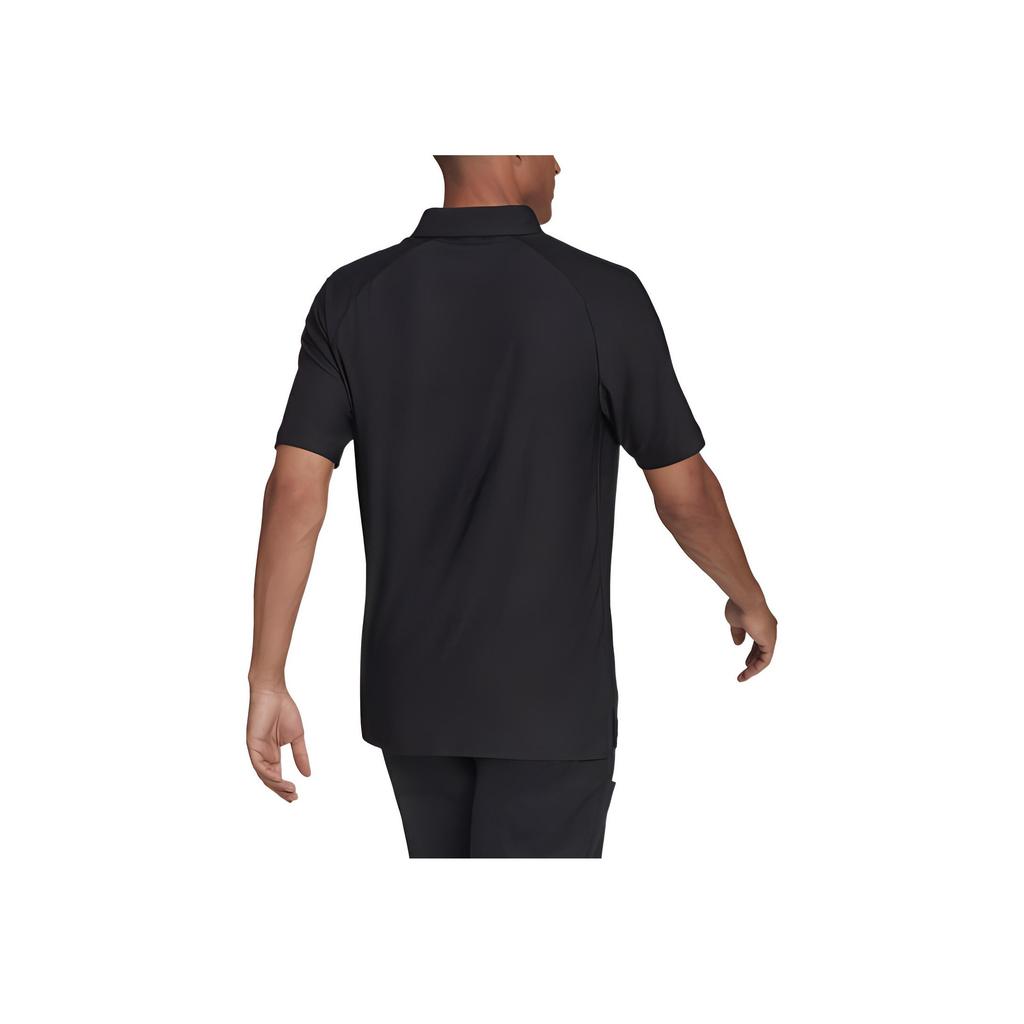 Adidas Solid Color Logo Embroidered Short Sleeve Polo Shirt Men Tops Black GS4865