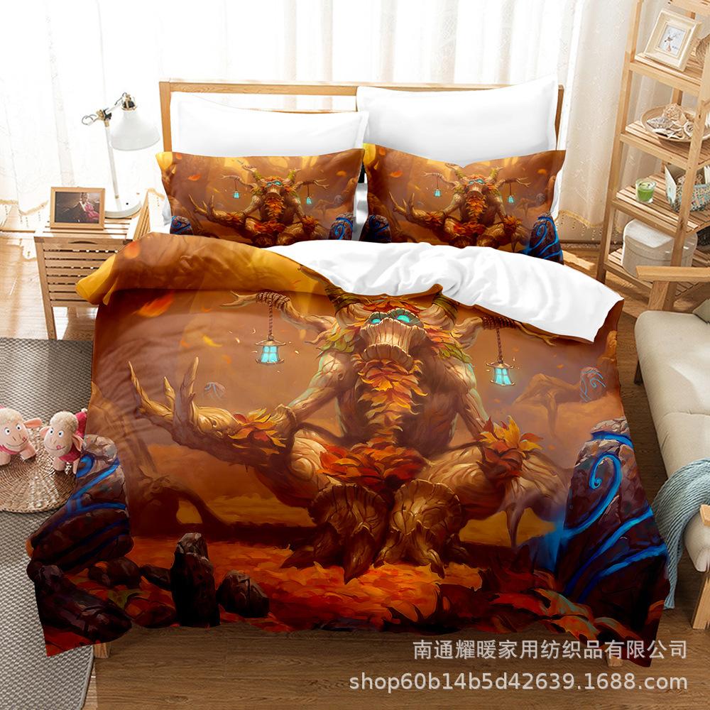 3D Digital Printing Bedding Four-Piece Set Three-Piece Set Warcraft Bed Sheet Quilt Pillow