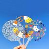 Handheld Graffiti Fans Round Blank Painting Fans Multi-functional Handicrafts  DIY