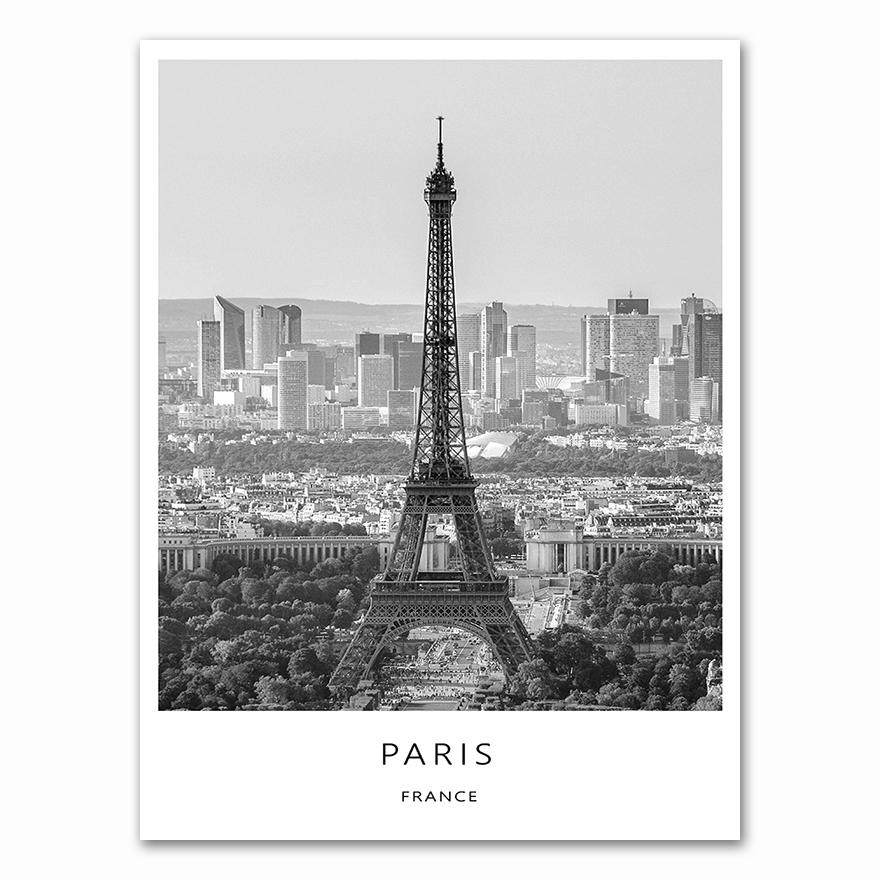 Black White Canvas Painting World City Landscape Paris London New York Poster Prints Nordic Style Wall Art Picture Home Decor