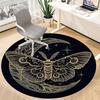 1pc Moon Moth Office Round Area Rug, Indoor Mat Suitable For Office, Under Office Chairs Bedroom Living Room Home Decor, Room Deco