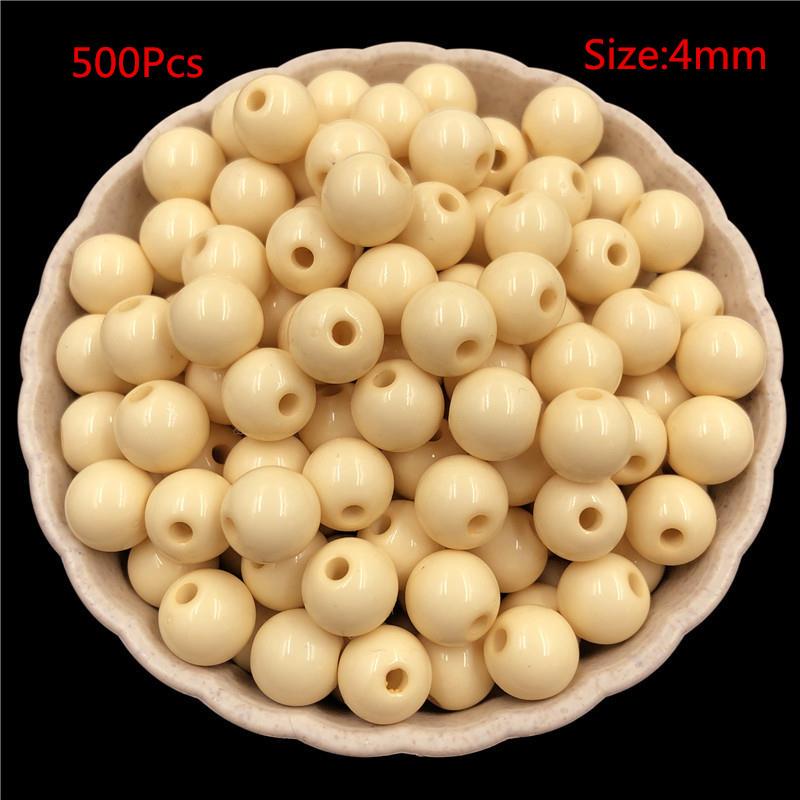 4mm/500 stk Bakte farge hirseperler Glassperler løse perler Kryssperler DIY Materiale Ensfarget risperler DIY perler Håndlagde løse plastperler