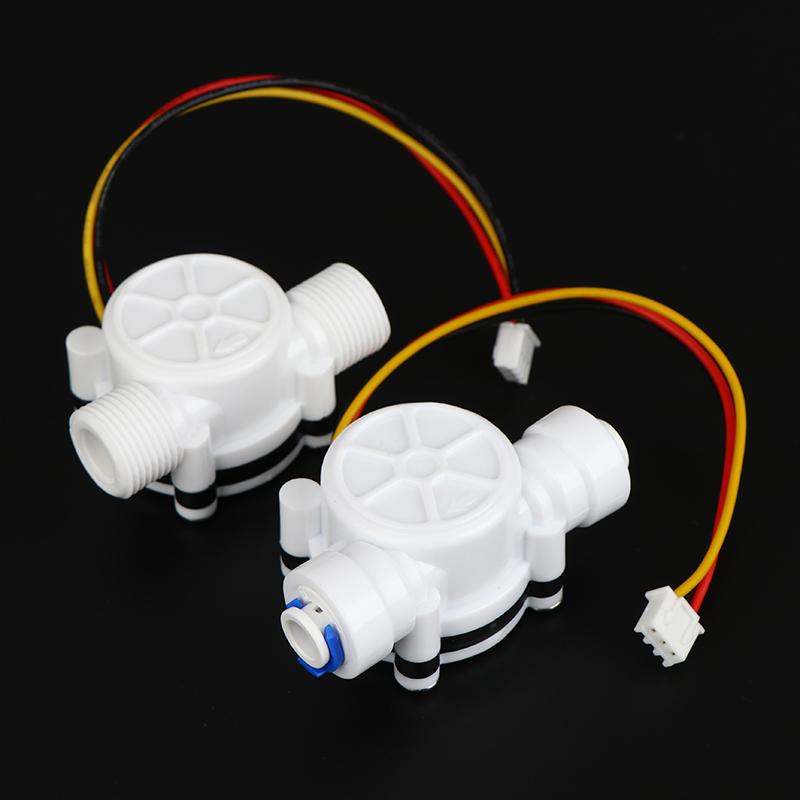 Hot Sale White PE Flow Sensor Series Digital Liquid Flow Sensor YF S401 S402 G3/4 G1/2 Hall Effect Inline Meter For RO Machine