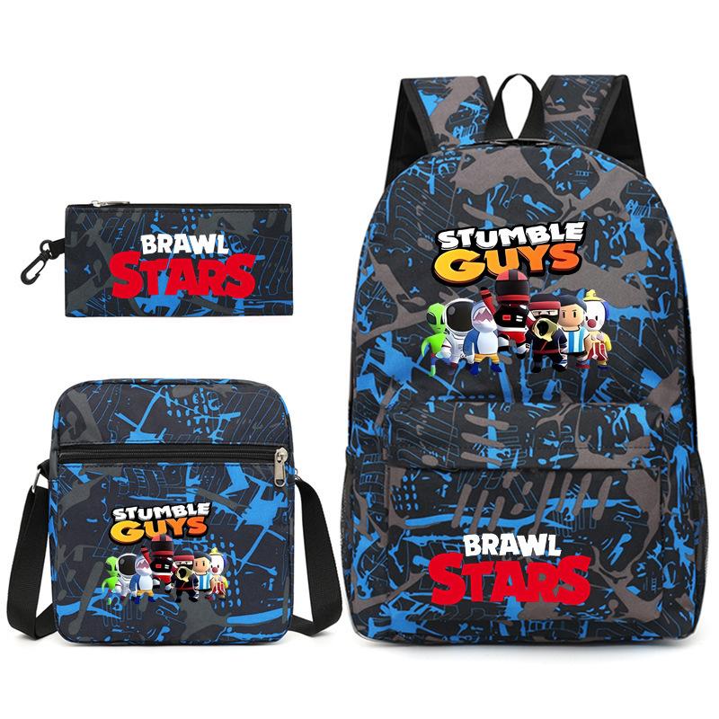 3-delige Schoolrugzakset voor Studenten Grote Capaciteit Oxford Stof Schooltas met Schouderband en Etui 3 piece set
