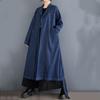 Long Sleeve Oversized Denim Vintage Casual Loose Autumn Spring Open Stitch Trench Coat for Women Outerwear