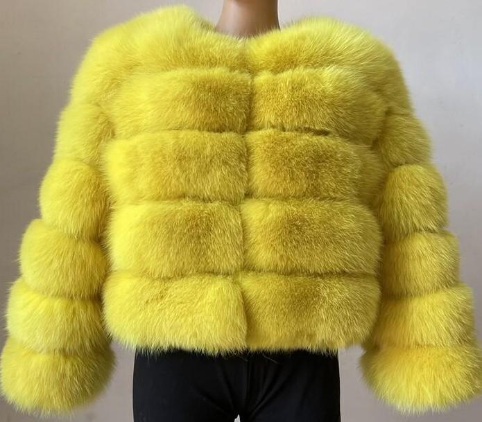 Kurzer Wintermantel aus Kunstfuchs für Damen - Europäischer & Amerikanischer Stil, Langärmelig