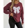 Women S Round Neck Long Sleeve Pullover Sweater Featuring Embroidered Lace Butterfly Splicing