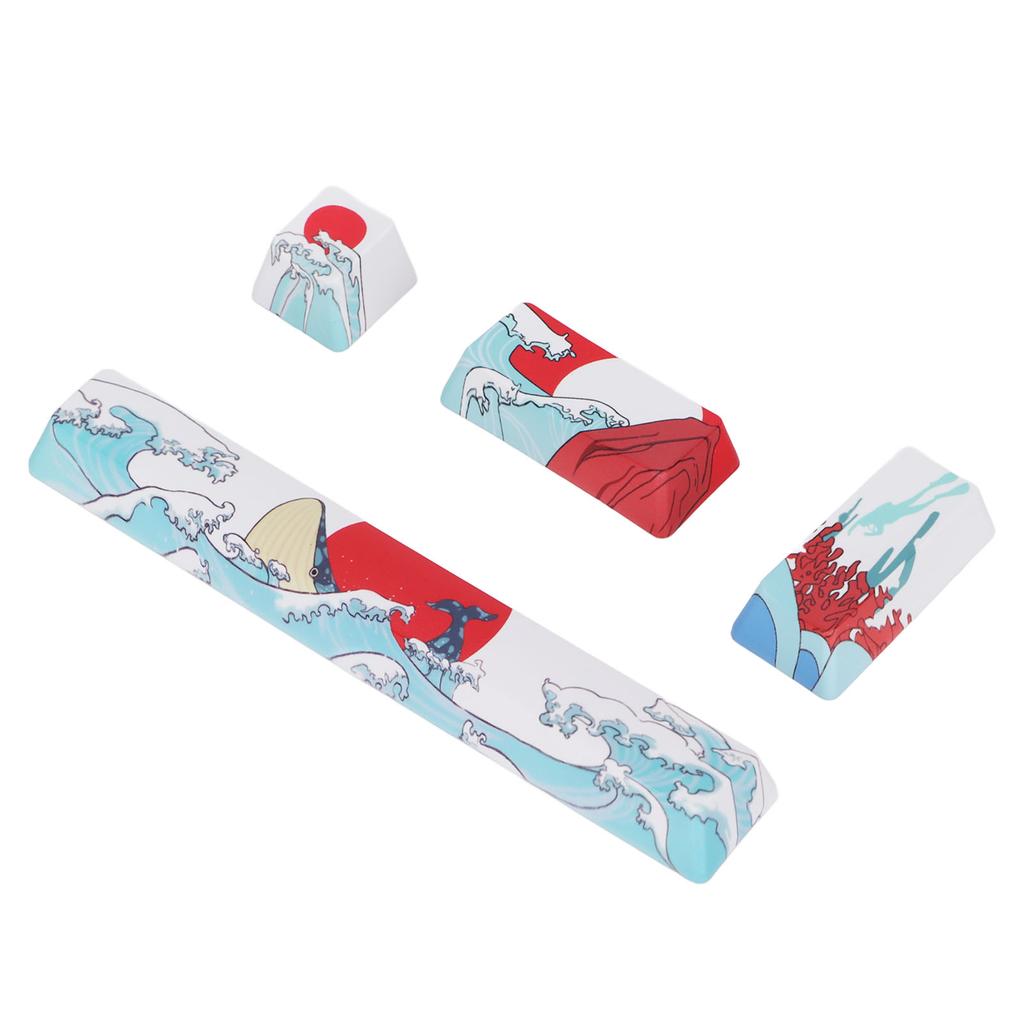 4Pcs Custom Keycaps Comfortable Feel Abrasion Resistance Cartoon Pattern DIY PTB Keycaps for