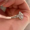 Open Ring Vintage Pear Drop Diamond Ring for Women Elegant Wedding Engagement Jewelry