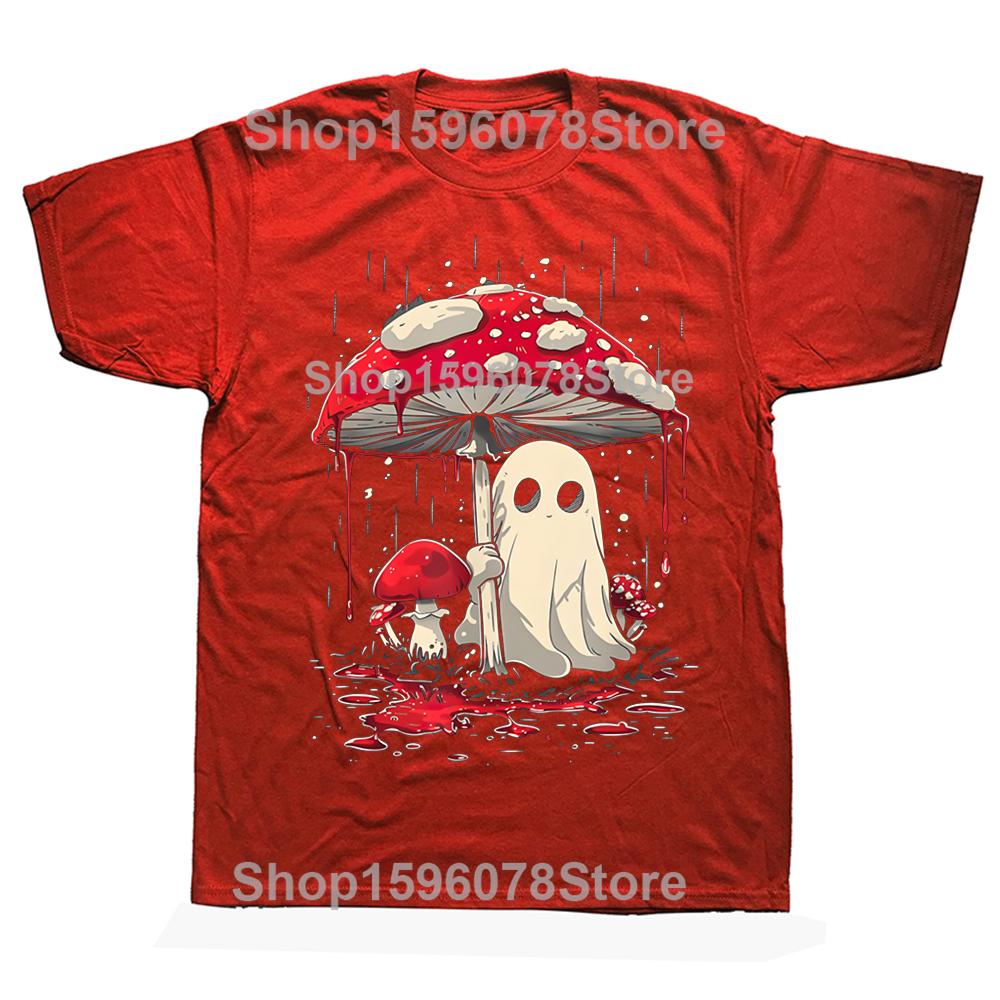 Funny Halloween Ghost Mushroom Graphic Tshirts Men Womens Fashion Casual Tshirt 100 Cotton Loose Oversized T Shirt Summer S