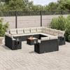 VidaXL Garden Lounge Set with Cushions 14 Pcs, Patio Sofas, Patio Furniture Set, Outdoor Furniture, Black 3257169