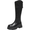 TATA Women's Chunky Heel Elastic Long Boots