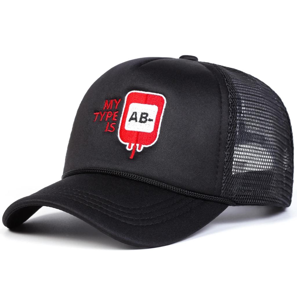Unisex MY TYPE IS AB Letter Embroidery Baseball Net Caps Spring Summer Outdoor Sunscreen Hat Adjustable Casual Hats Sports Cap