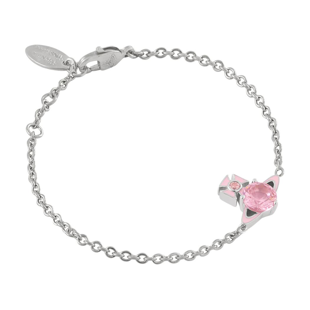 

Vivienne Westwood Millie Exquisite Elegant Design Bracelet Women bracelet Pink Silver 6102025L-02P703 Basic Packaging-Dust Bag+Box