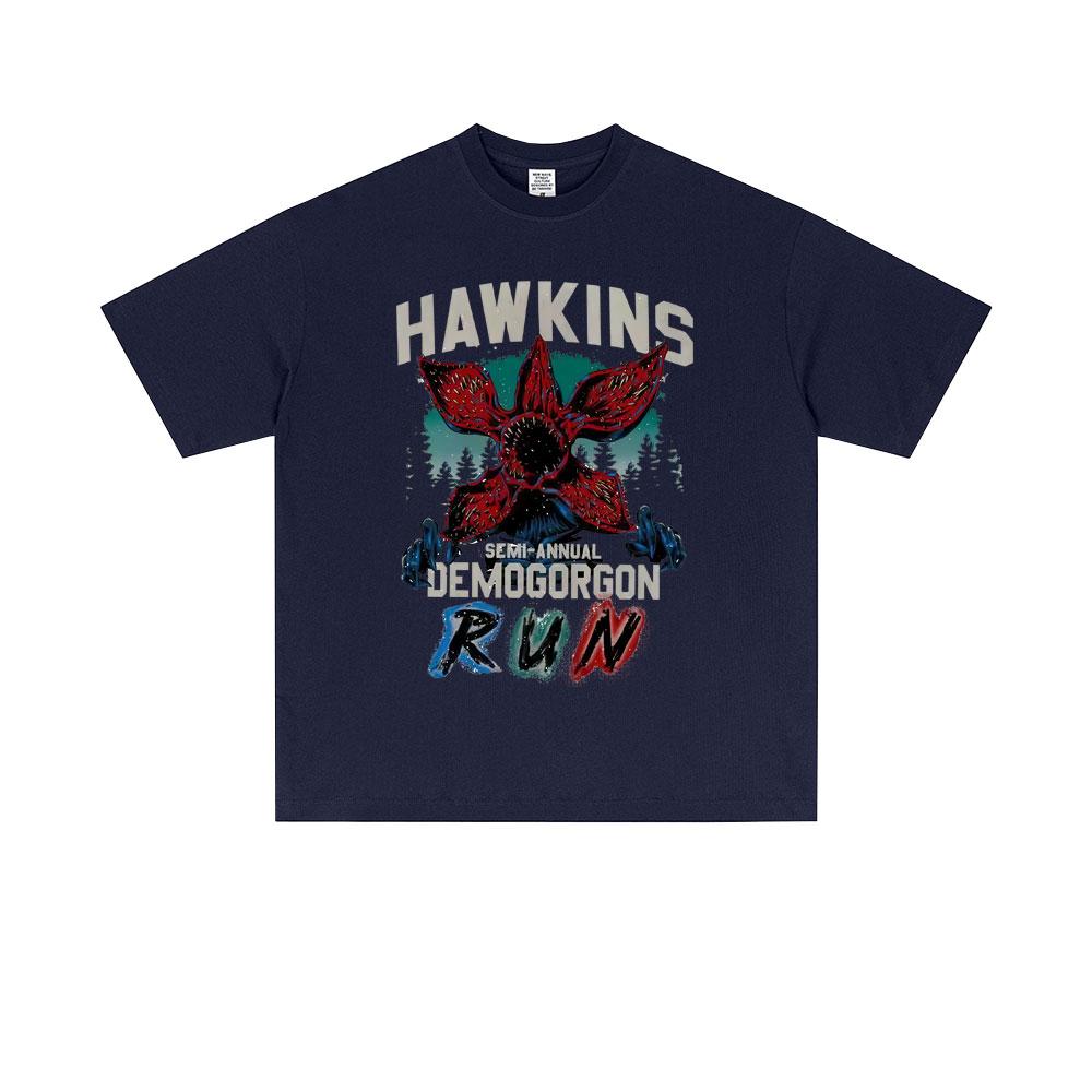 

Limited Terror The Demogorgon Cannibal Flower Monster T-shirt Eddie Munson T Shirt Men Women Casual Vintage Gothic Rock T-shirts XXXL темно-синього кольору