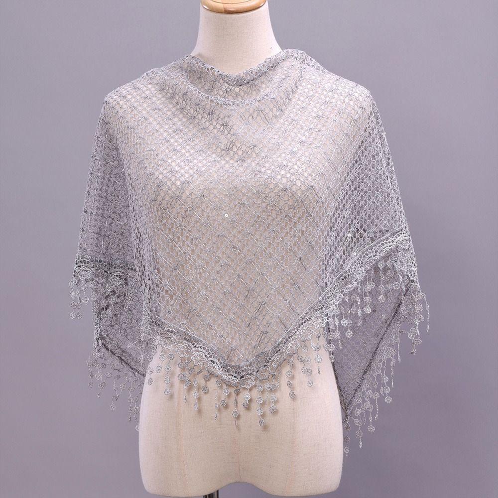 Breathable Tassels Lace Head Scarf Elegant Lace Flower Triangular Hollow Triangle Scarf Polyester Women's Scarf Shawl