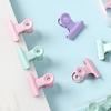8pcs Metal Hinge Clips Rounded Head Rust Prevention Bull Binder Clamps File Clamps for Ticket Test Paper Sakura Roseate
