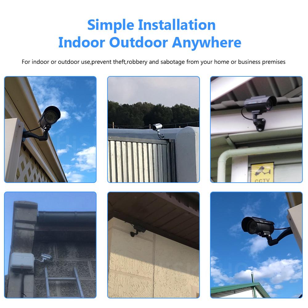 Fake Camera Solar Power Outdoor Simulation Dummy Camera Waterproof Security CCTV Surveillance Bullet With Flashing LED Light