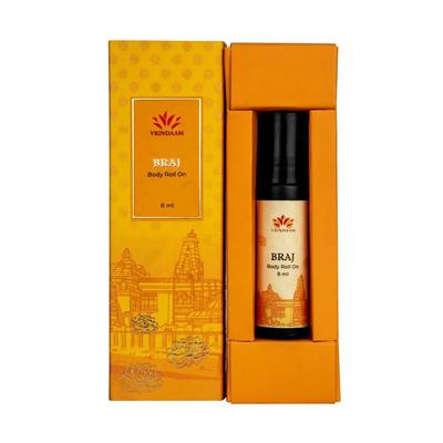 Rodillo de aceite Braj (8ml), Botella de rodillo de aceite aromático Braj,
